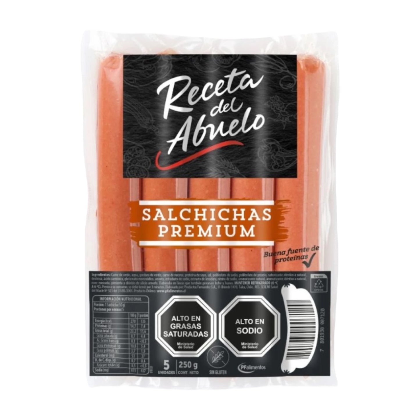 Salchichas Premium Receta del Abuelo 250g (5 Unidades)