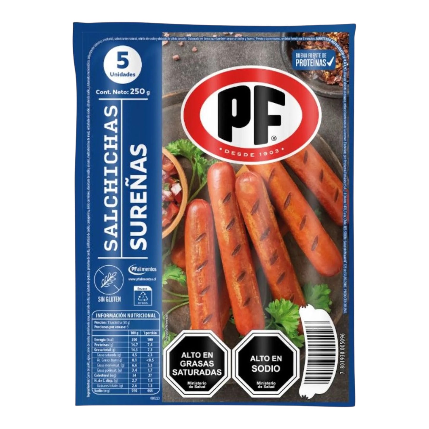 Salchichas Sureñas PF 250G (5 Unidades)