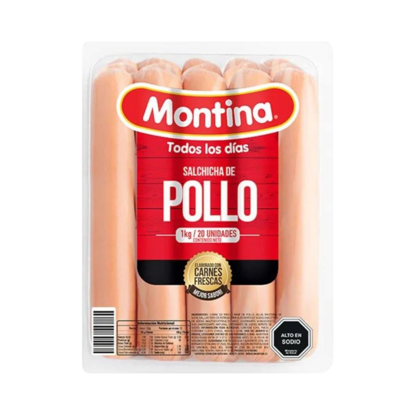 Salchichas de Pollo Montina 1KG (20un)