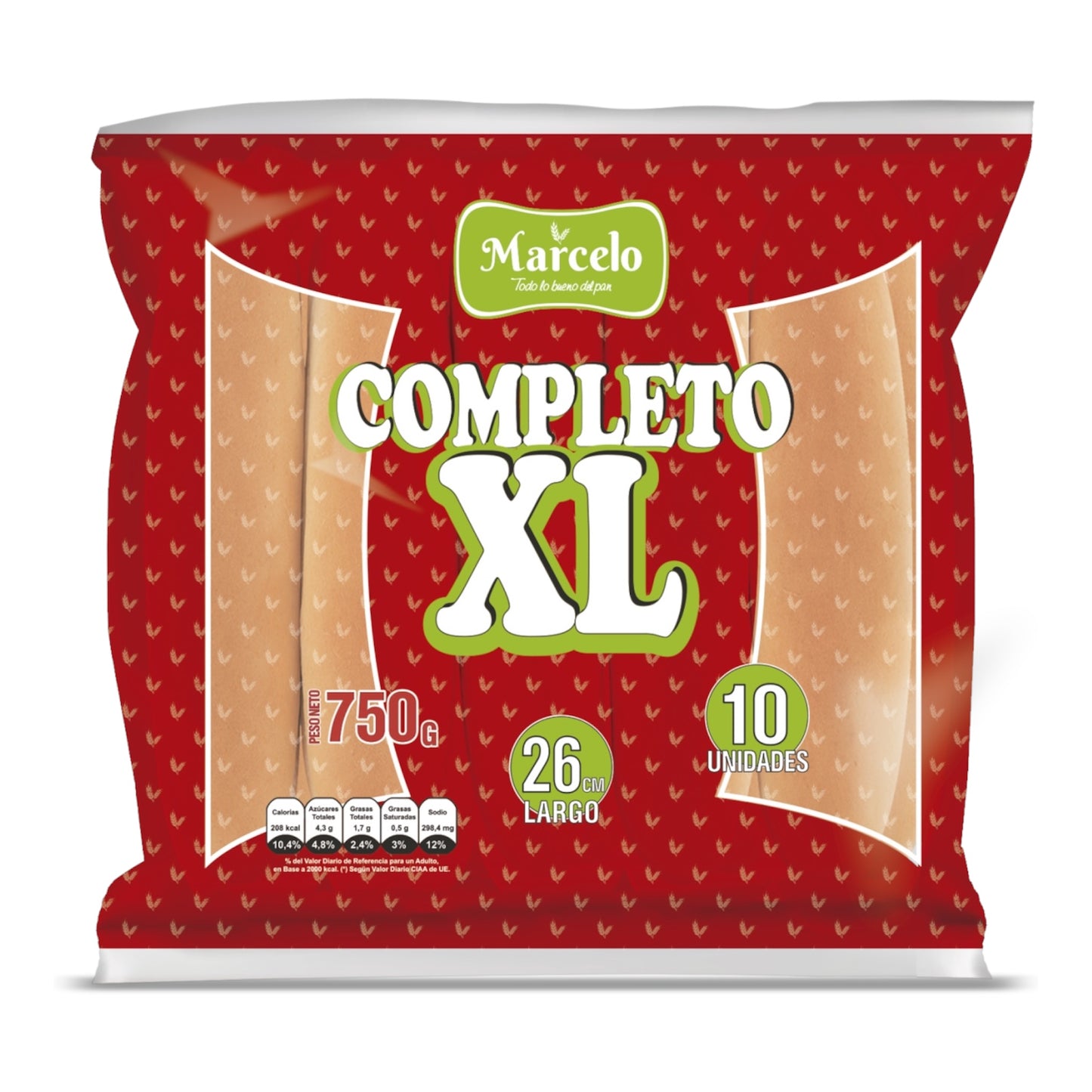 Pan Hot Dog XL Marcelo - 10 Unidades