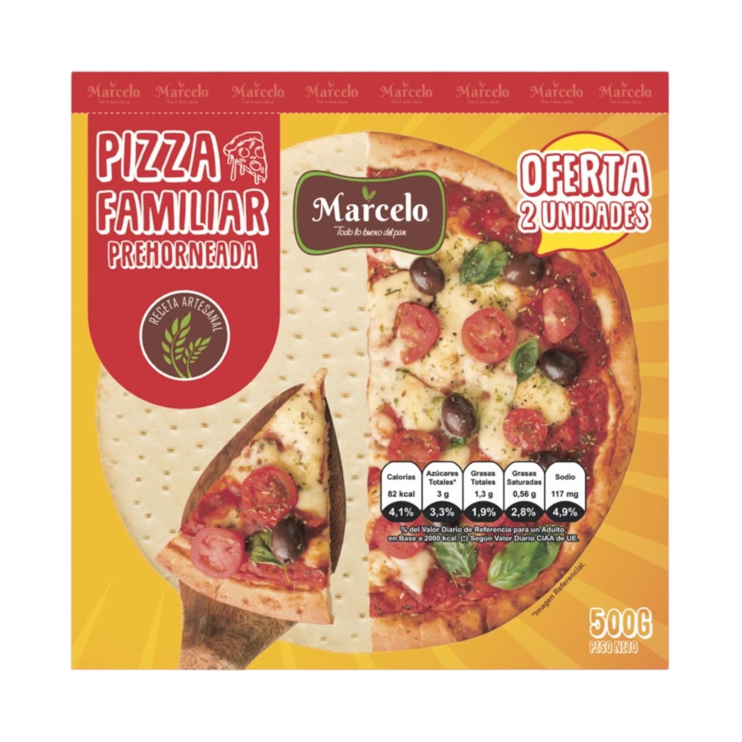 Pre-Pizza Familiar Marcelo - Pack de 2 Unidades