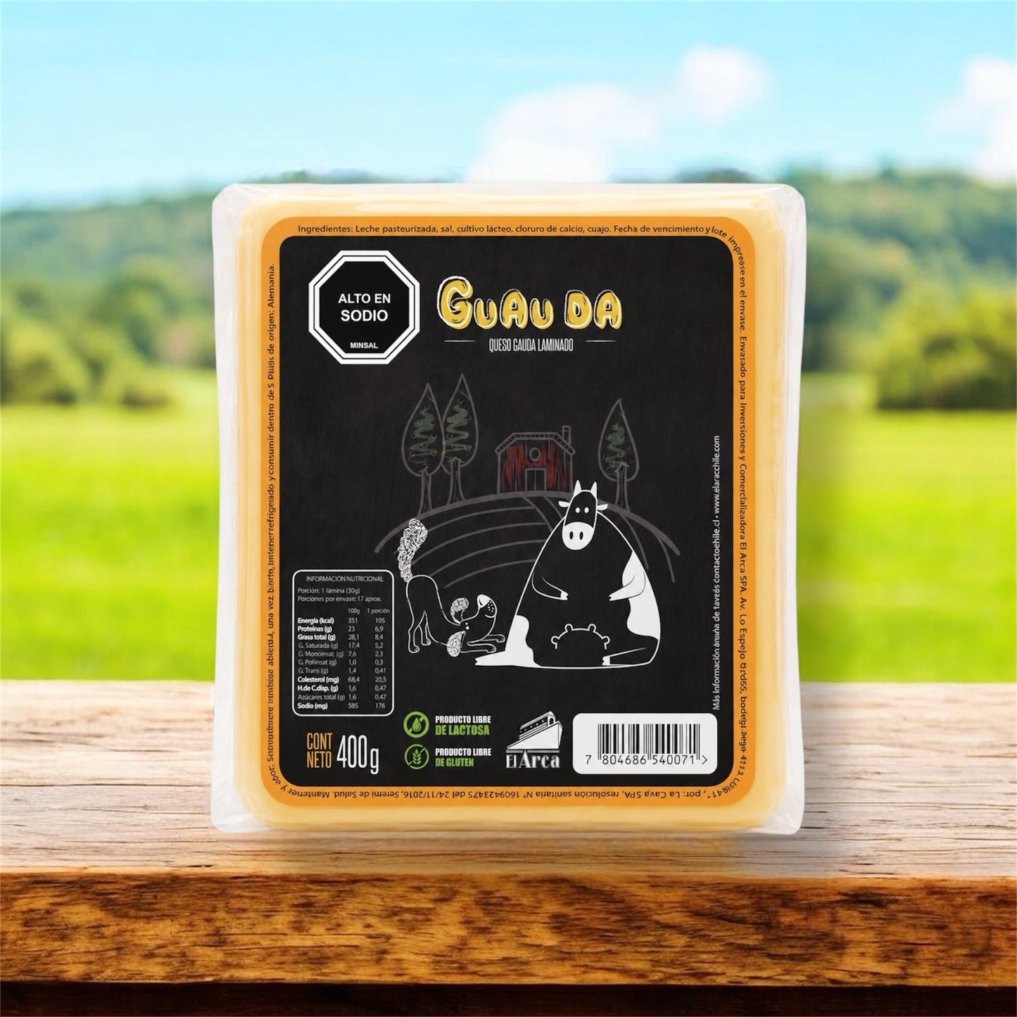 Queso Gauda Laminado Guau Da 400g