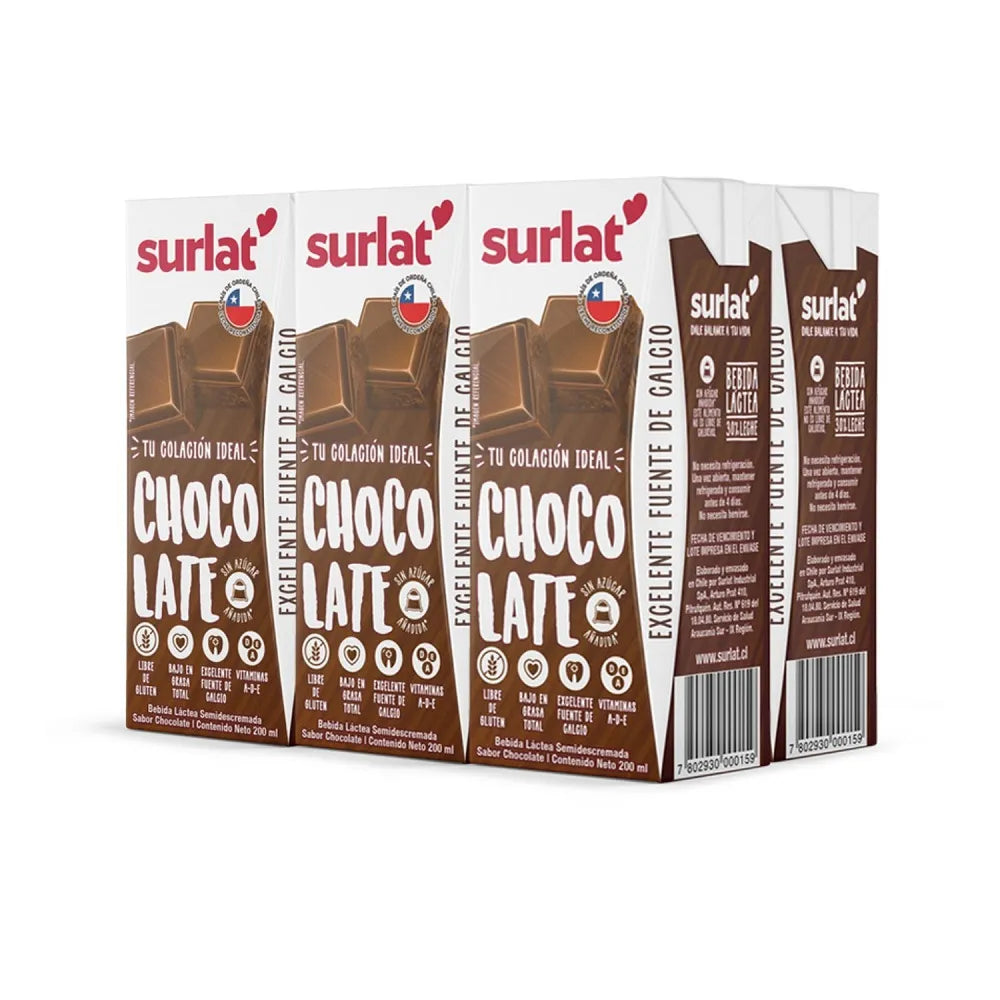 Leche Chocolate Surlat 200ML - Pack 6 Unidades