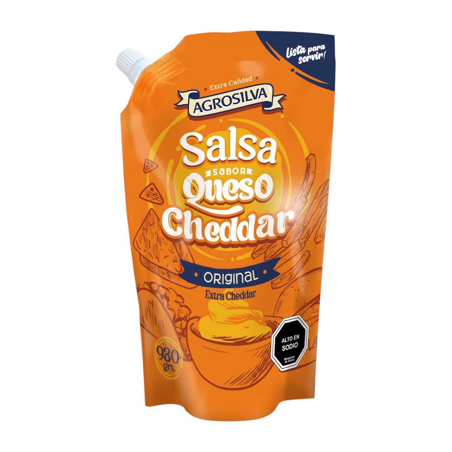 Salsa De Queso Cheddar Agrosilva 930g