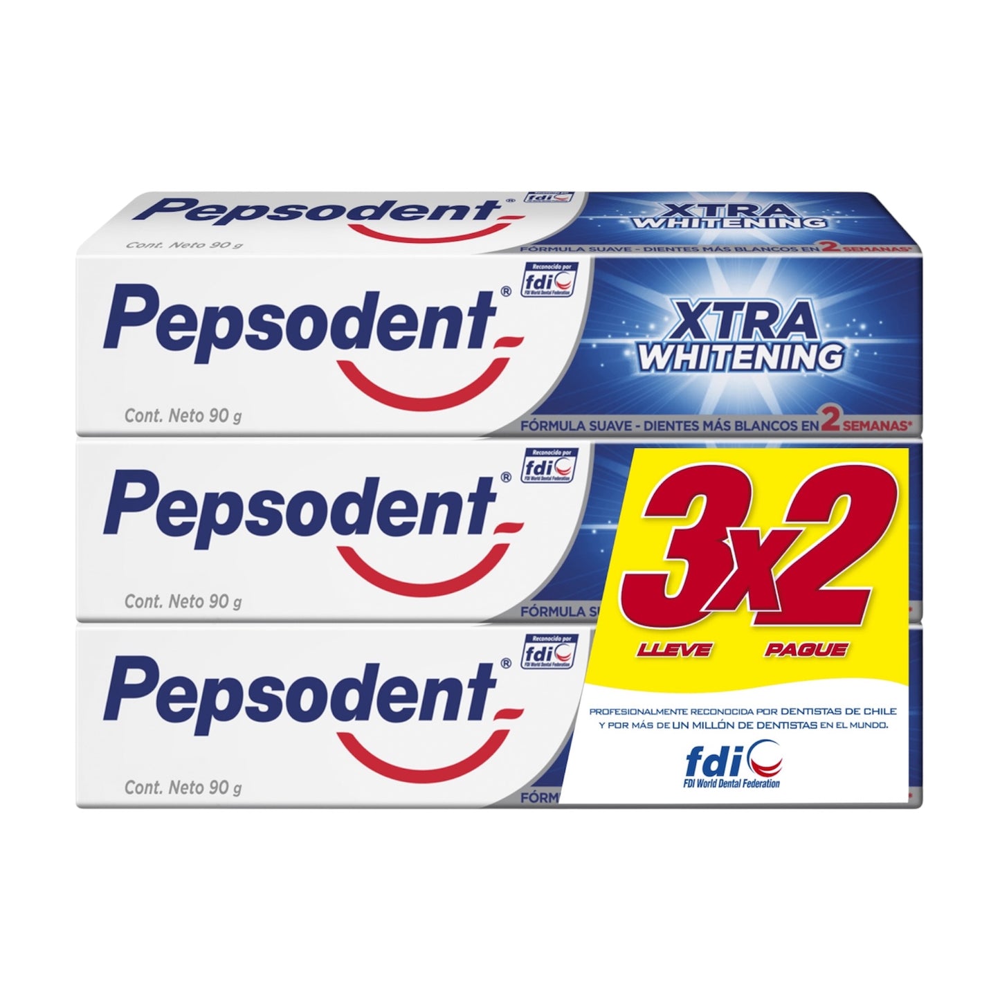 Pasta Dental Pepsodent Xtra Whitening 90G - Pack 3 Unidades