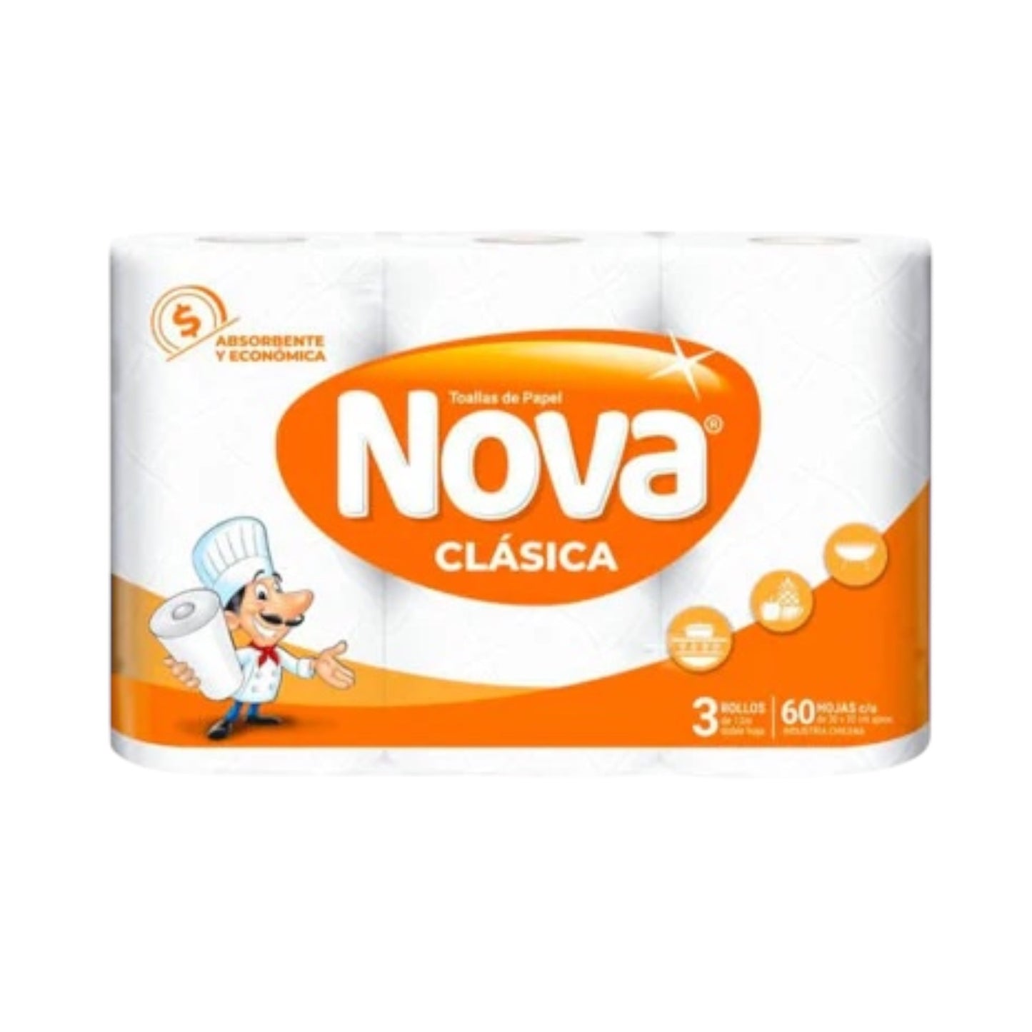 Toalla de Papel Nova Clásica 12M - Pack de 3 Unidades
