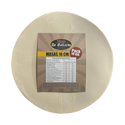 Masas de Empanadas Congeladas De Gallardo 18CM (10 Unidades)