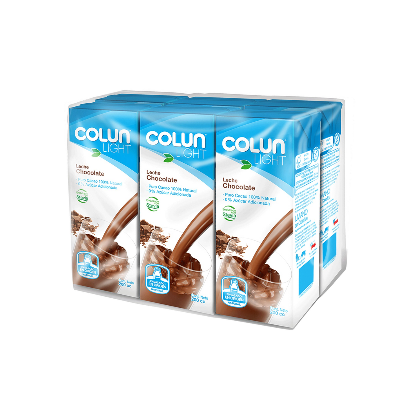 Leche Chocolate Colun Light 200ML - Pack 6 Unidades