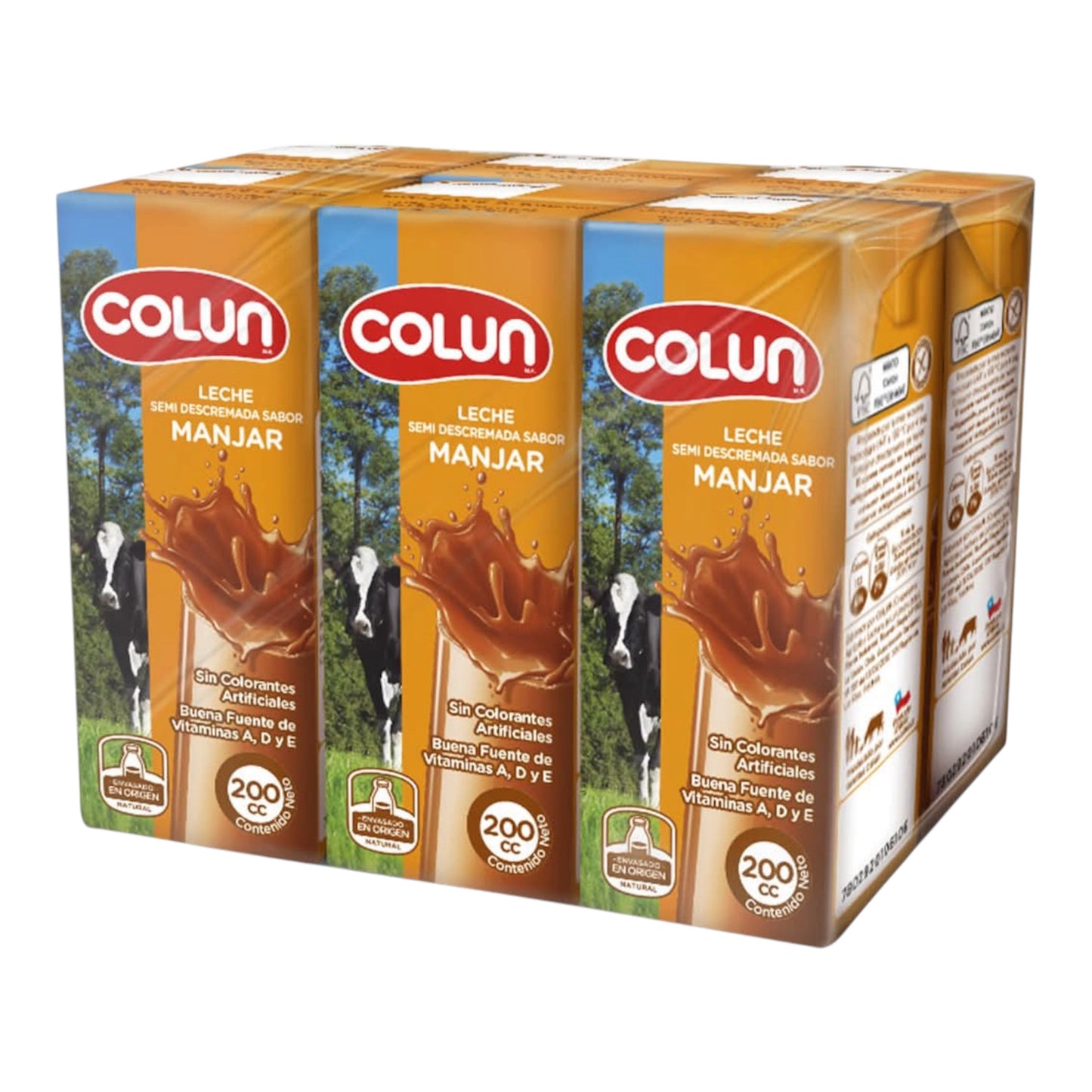 Leches Colun Bombillín 200ML - Pack 6 Unidades (Sabores)