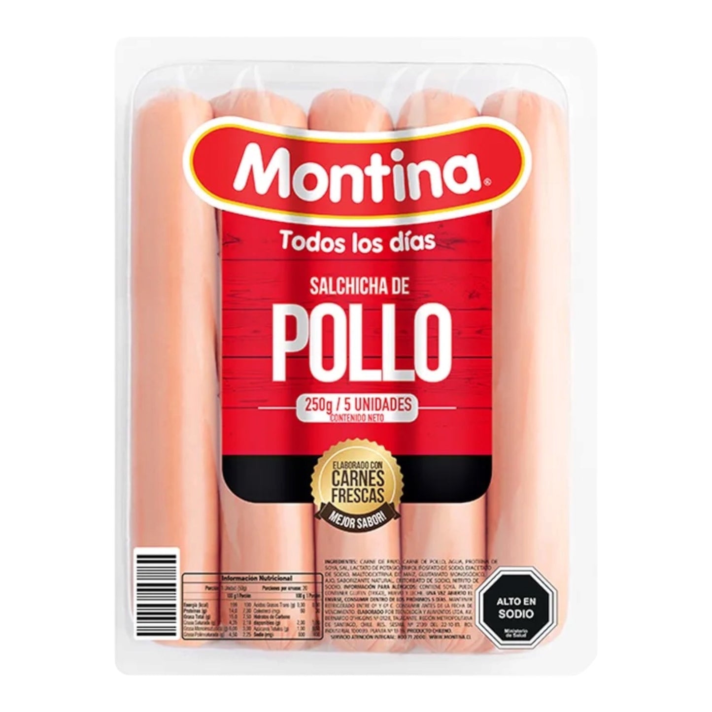 Salchichas de Pollo Montina 250g (5un)