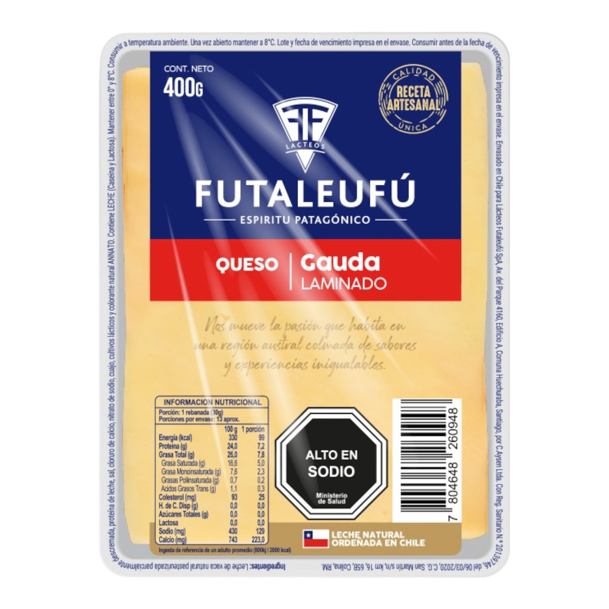 Queso Gauda Laminado Futaleufu 400g