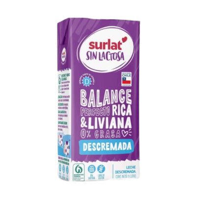 Leche Sin Lactosa Surlat 1L (Entera, Descremada, Semidescremada)