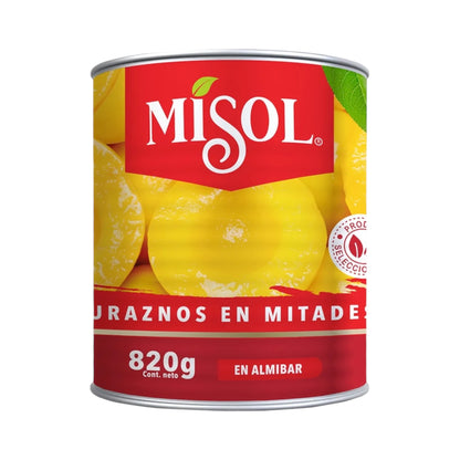 Duraznos Misol 820g (Mitades y Cubitos)