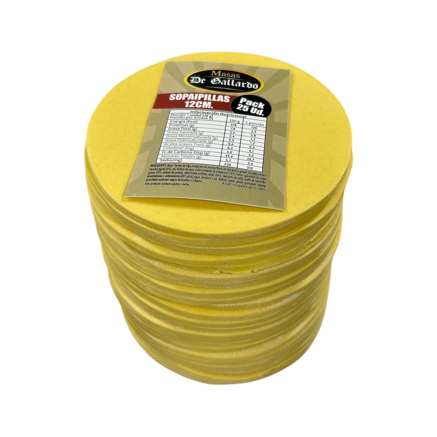 Masas De Sopaipillas Congeladas De Gallardo 12CM