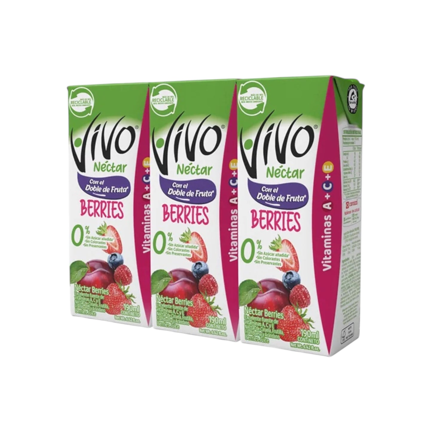 Néctar Vivo 190ML - Pack de 3 Unidades (Variedades)