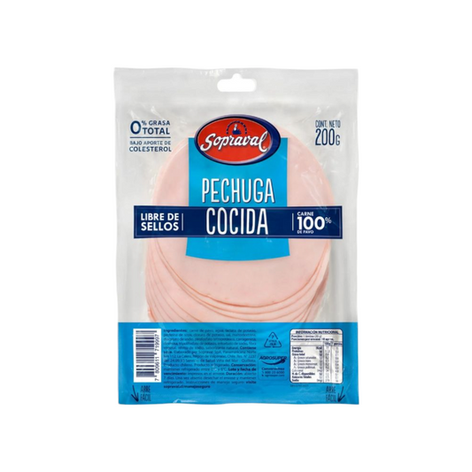 Pechuga de Pavo Sopraval 200g (Asada y Cocida)